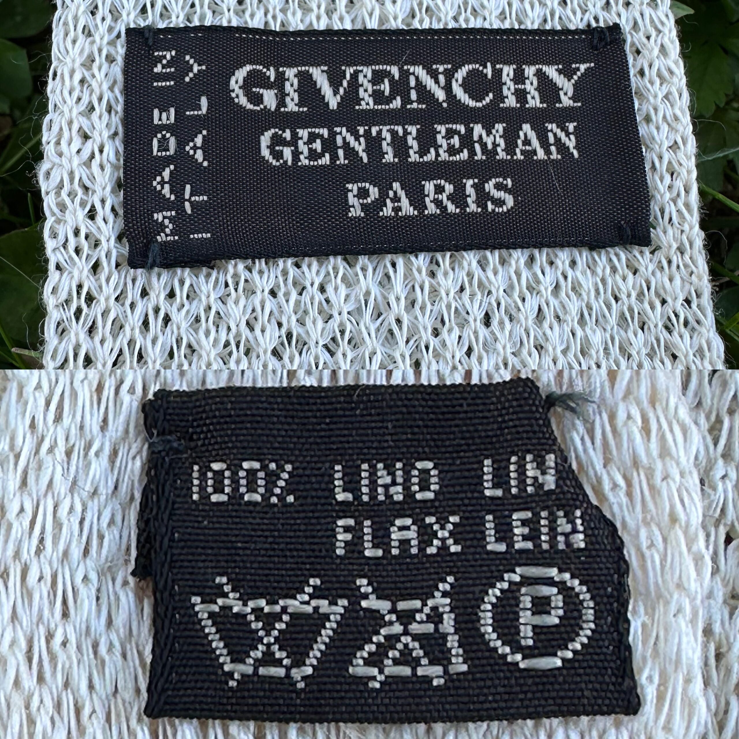 90s Vintage tie Givenchy Gentleman Paris/Ivory linen tie/Design rare tie Givenchy/Givenchy vintage linen tie/Linen tie Givenchy - immagine 9