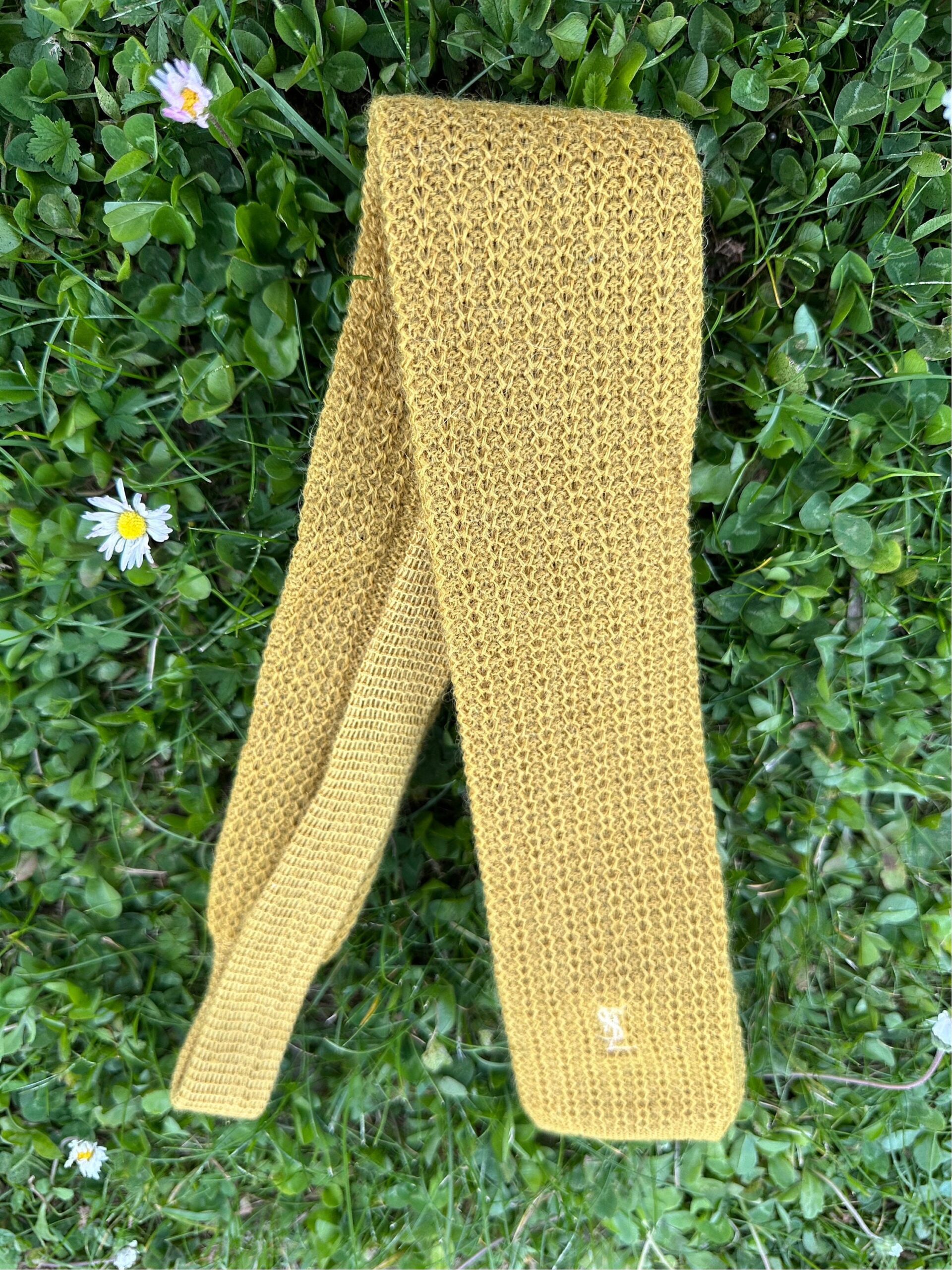 80s Luxury tie Yves Saint Laurent Paris/Mostard tie wool/YSL tie/Vintage wool tie/Design rare wool tie YSL - immagine 2