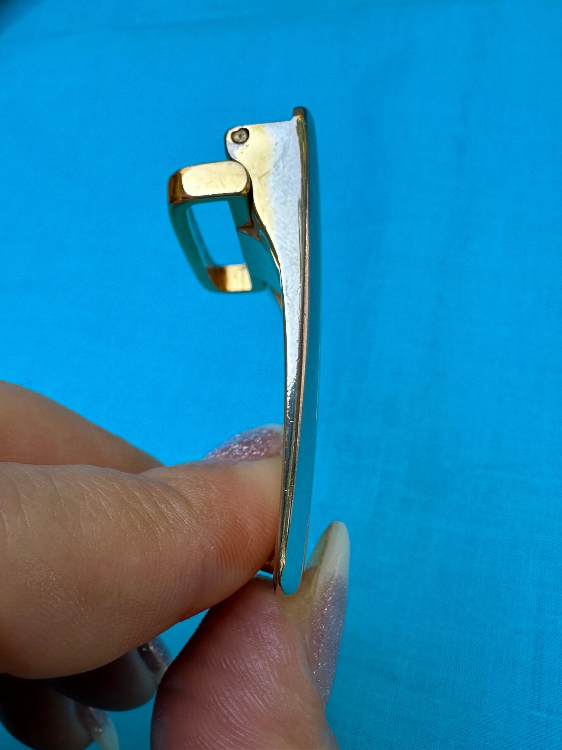 80s Vintage buckle Givenchy for belt/Gold silver buckle belt/Design rare buckle for belt Givenchy/Vintage gold Givenchy buckle - immagine 5