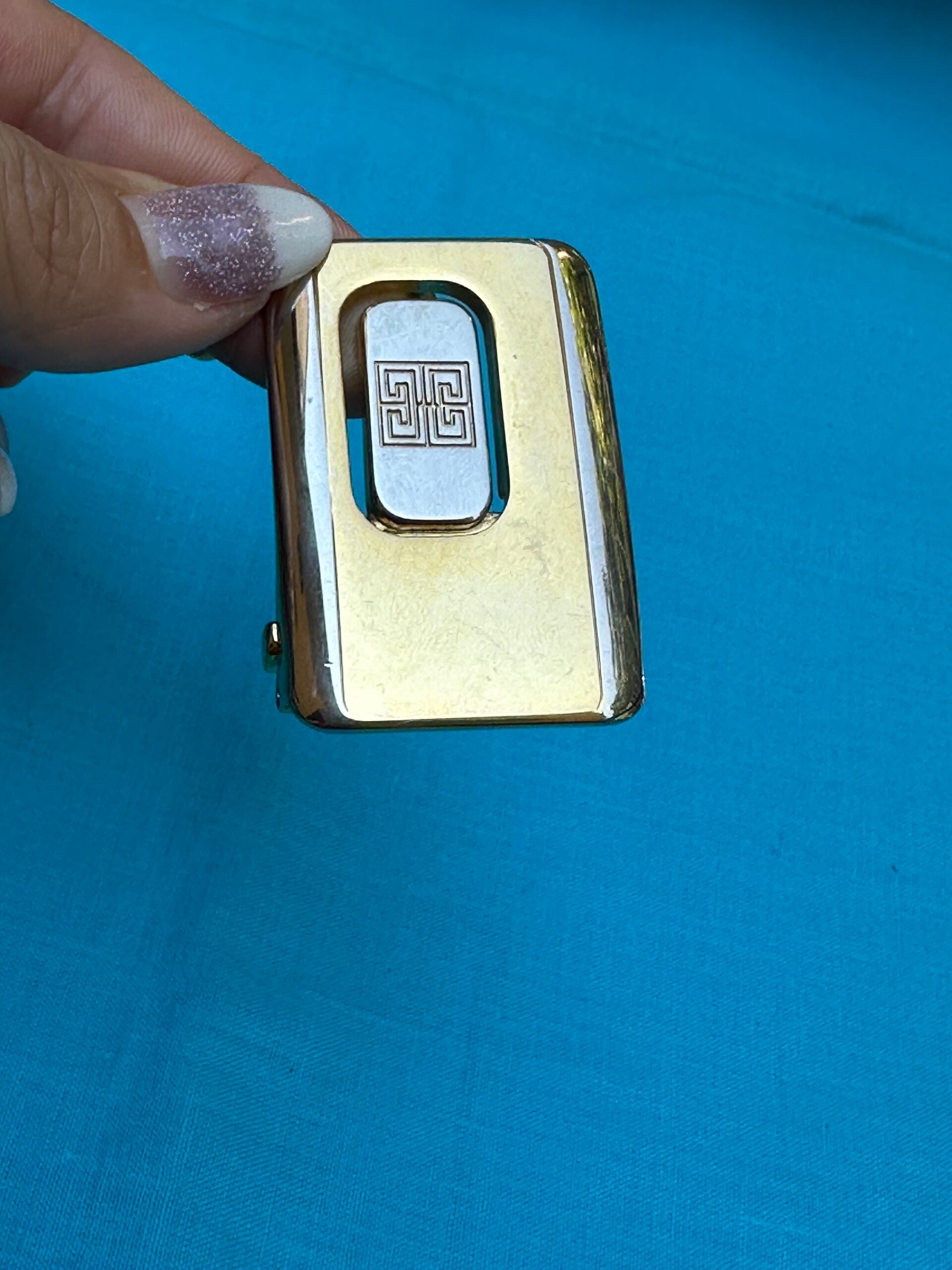 80s Vintage buckle Givenchy for belt/Gold silver buckle belt/Design rare buckle for belt Givenchy/Vintage gold Givenchy buckle - immagine 2