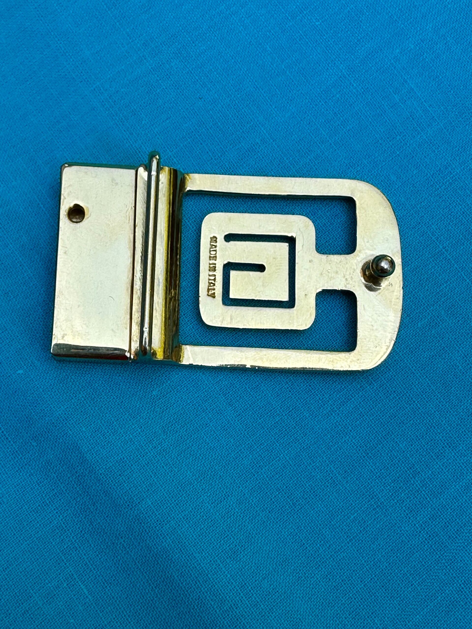 80s Vintage buckle Givenchy for belt/Gold silver buckle belt/Design rare buckle for belt Givenchy/Vintage gold Givenchy buckle - immagine 5