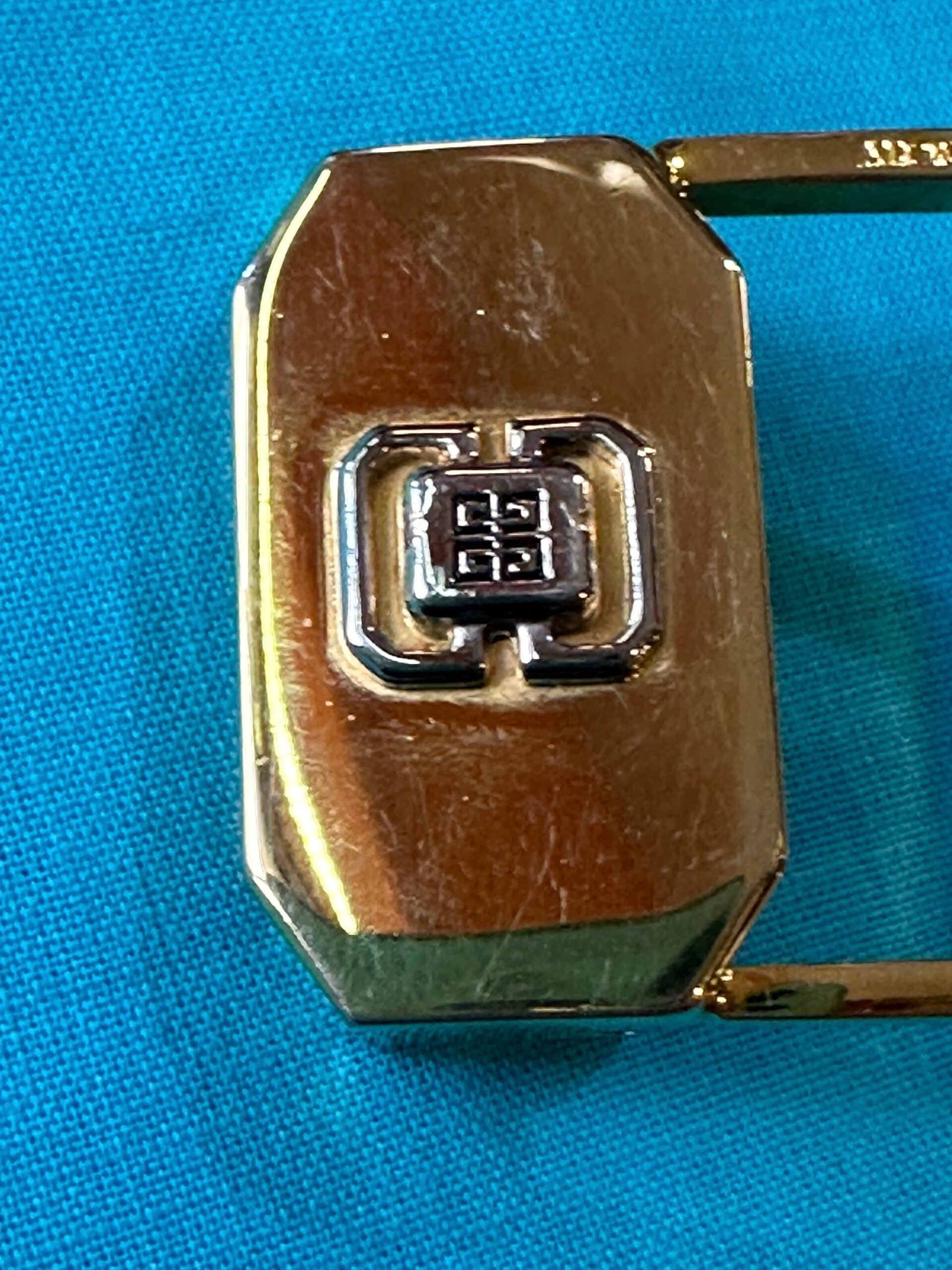 80s Vintage buckle Givenchy for belt/Gold buckle belt/Design rare buckle for belt Givenchy/Vintage gold Givenchy buckle - immagine 3