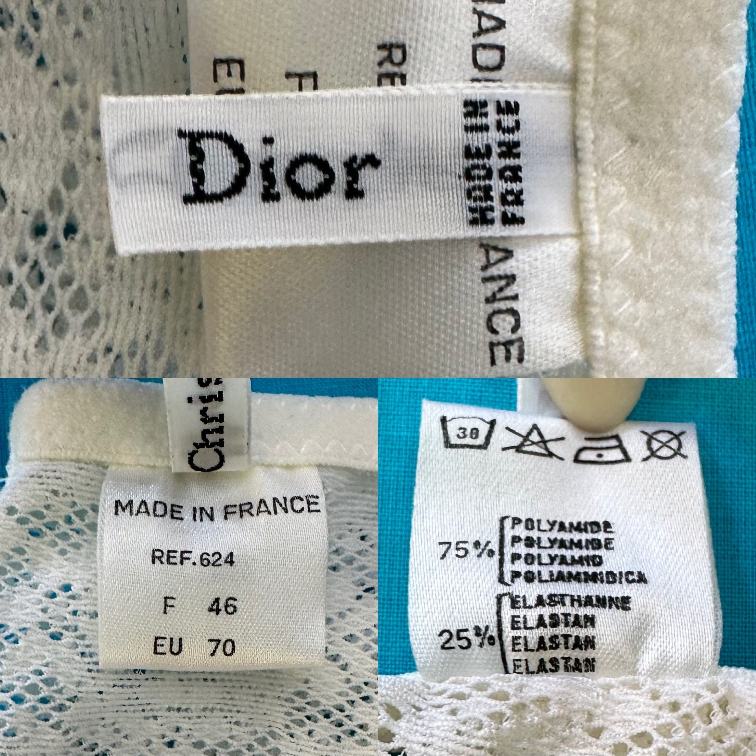 70s Vintage Luxury Christian Dior Paris culottes/White lace culottes/Lace Dior panties/Christian Dior lingerie/Rare Dior culottes - immagine 7