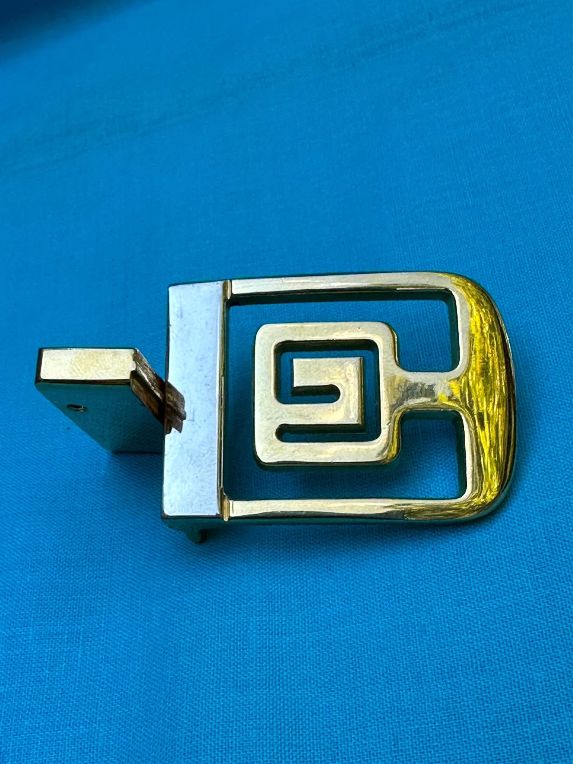 80s Vintage buckle Givenchy for belt/Gold silver buckle belt/Design rare buckle for belt Givenchy/Vintage gold Givenchy buckle - immagine 9