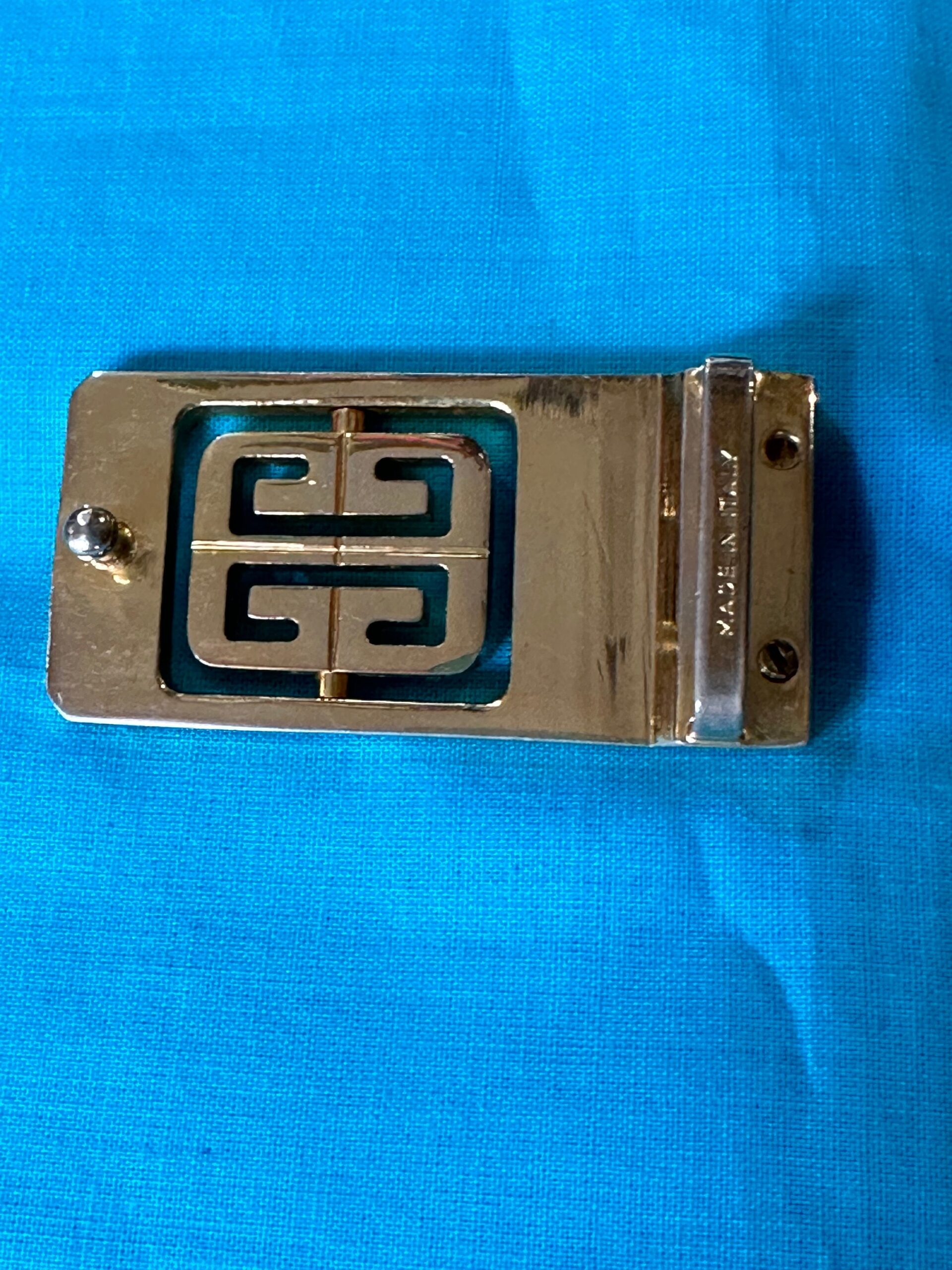 80s Vintage buckle Givenchy for belt/Gold silver buckle belt/Design rare buckle for belt Givenchy/Vintage gold Givenchy buckle - immagine 5