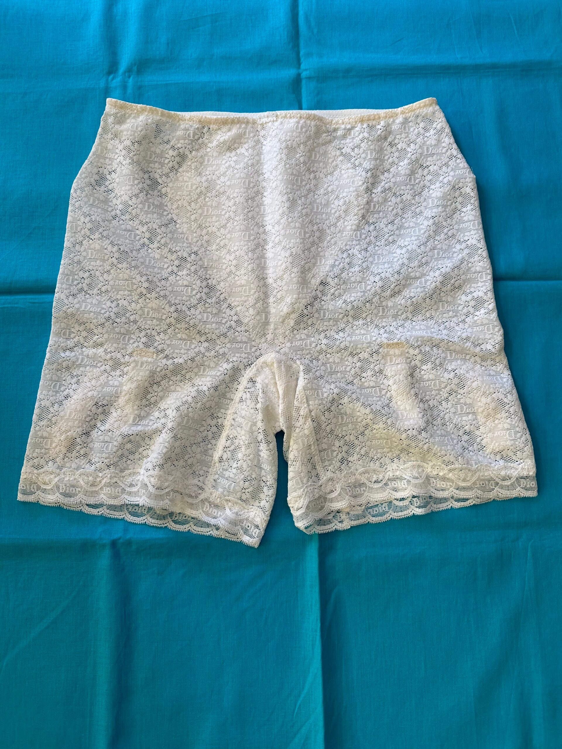 70s Vintage Luxury Christian Dior Paris culottes/White lace culottes/Lace Dior panties/Christian Dior lingerie/Rare Dior culottes - immagine 2