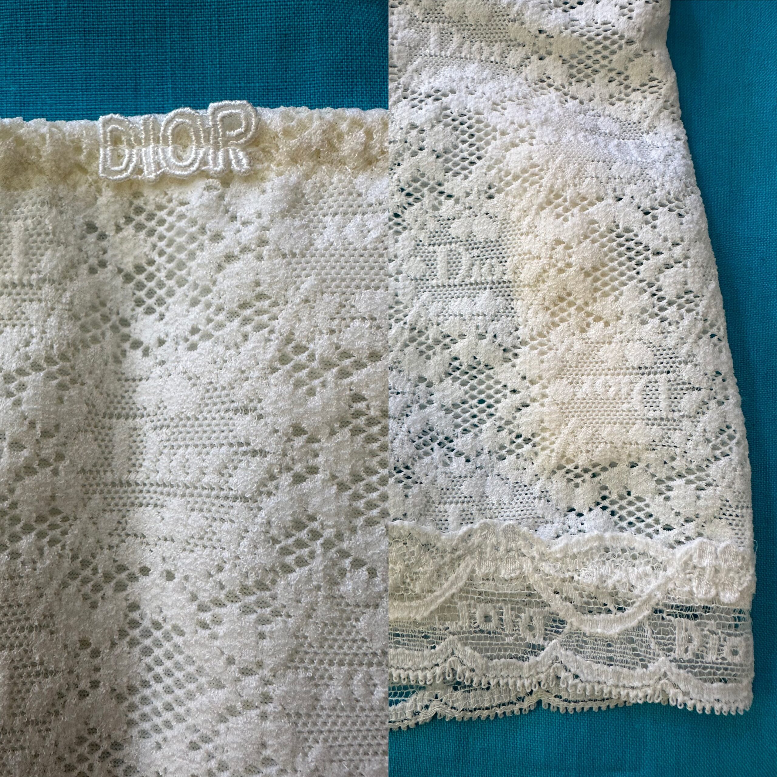 70s Vintage Luxury Christian Dior Paris culottes/White lace culottes/Lace Dior panties/Christian Dior lingerie/Rare Dior culottes - immagine 6