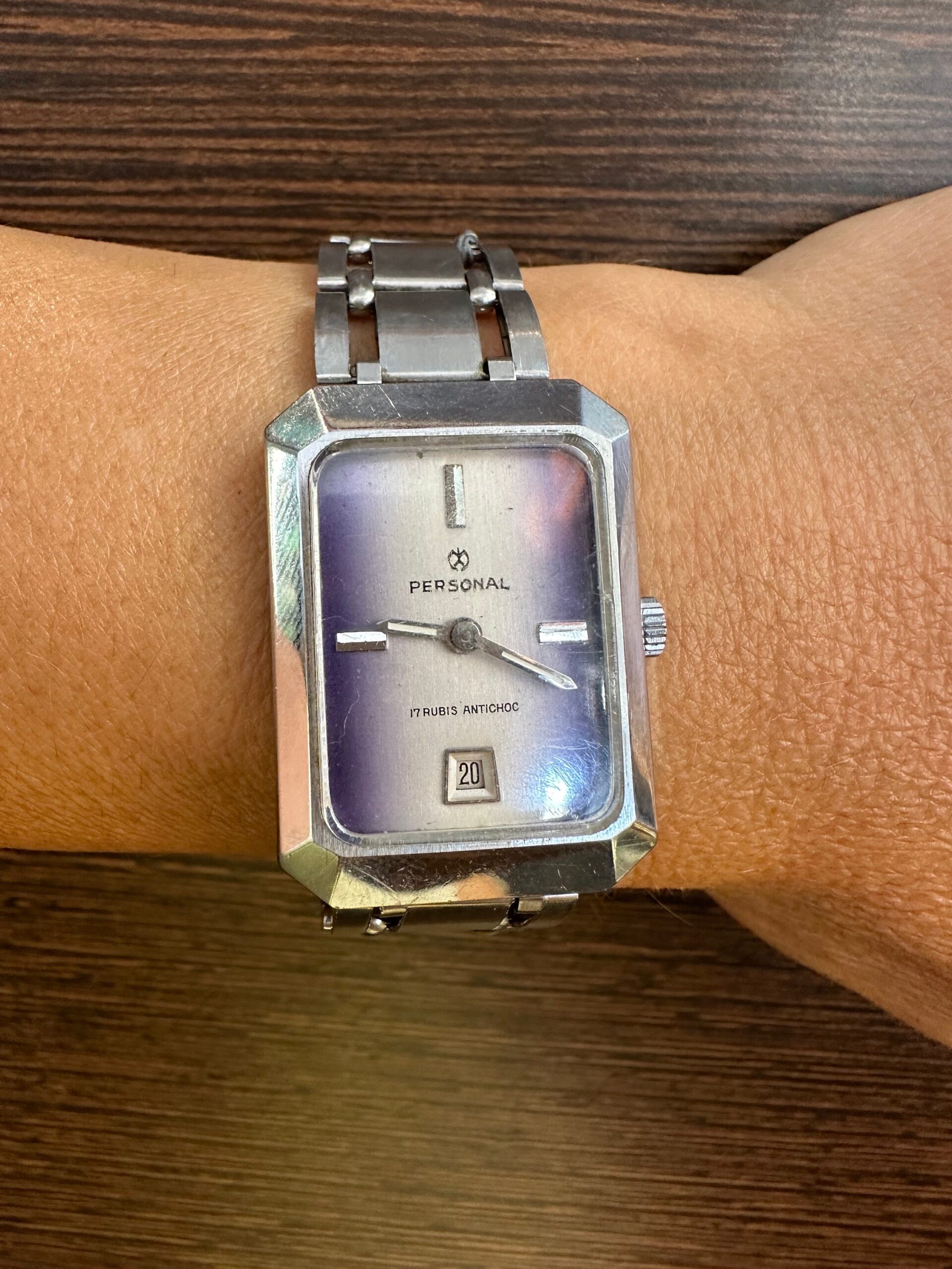 80s Vintage wrist watch Personal 17 Rubiss Antichoc/Silver watch metal/Personal wrist watch - immagine 8
