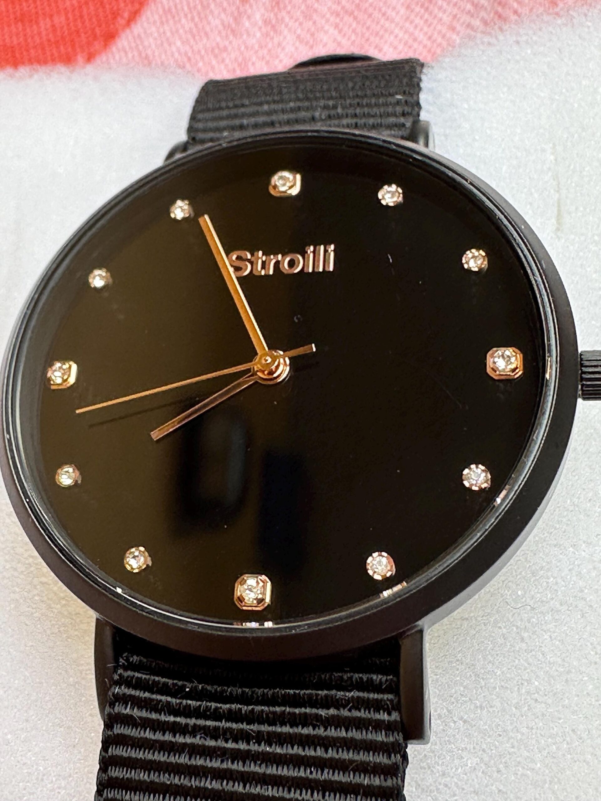Wrist watch Stroili Gioielli Collection/Luxury watch rhinestone/Orologio da stroili Gioielli/Black watch with Swarovski - immagine 3
