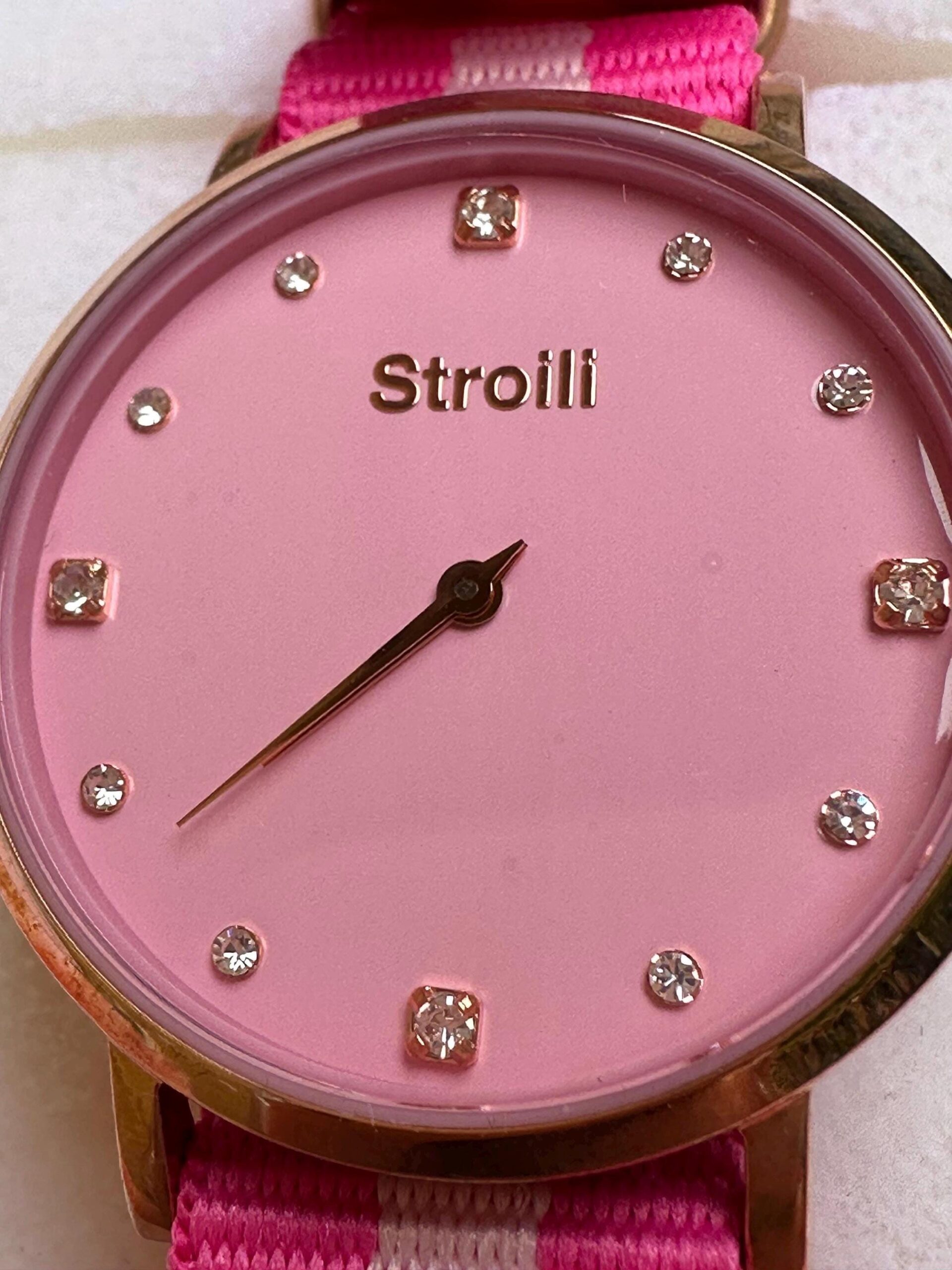 Wrist watch Stroili Gioielli Collection/Luxury watch rhinestone/Orologio da stroili Gioielli/Pink watch with Swarovski - immagine 3