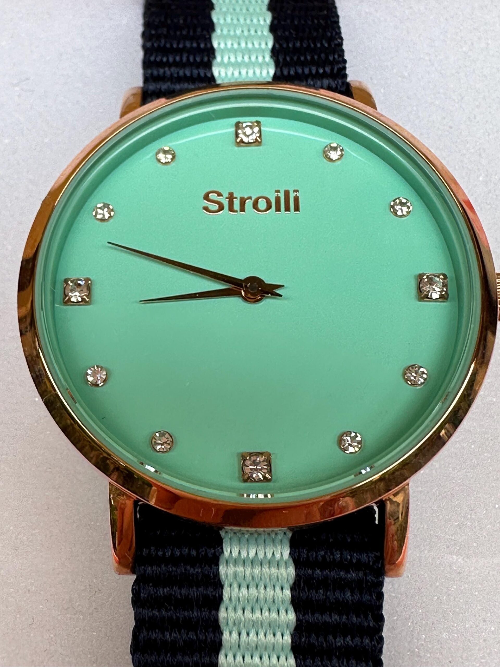 Wrist watch Stroili Gioielli Collection/Luxury watch rhinestone/Wrist watch Stroili Gioielli/Green watch with Swarovski - immagine 3