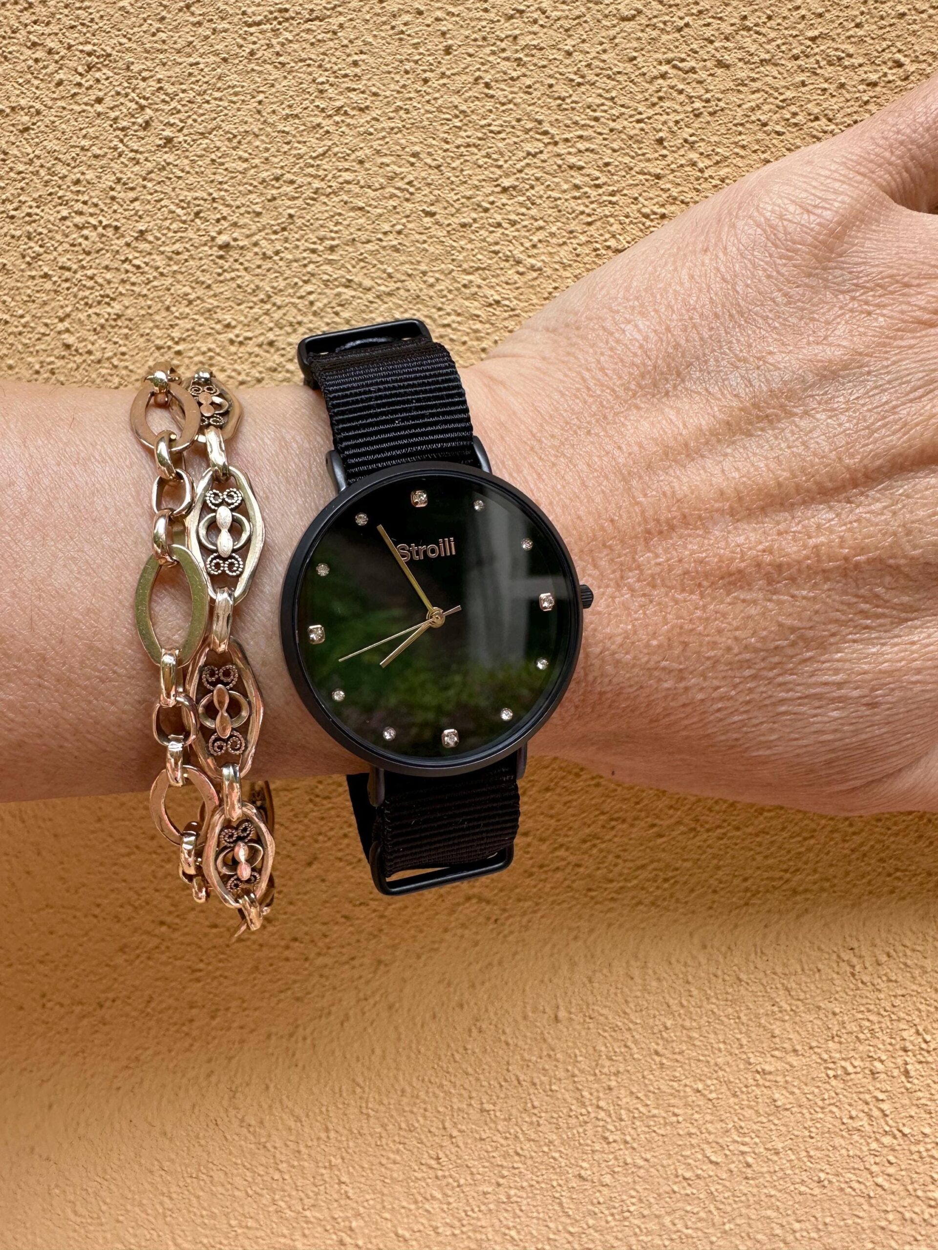 Wrist watch Stroili Gioielli Collection/Luxury watch rhinestone/Orologio da stroili Gioielli/Black watch with Swarovski - immagine 9