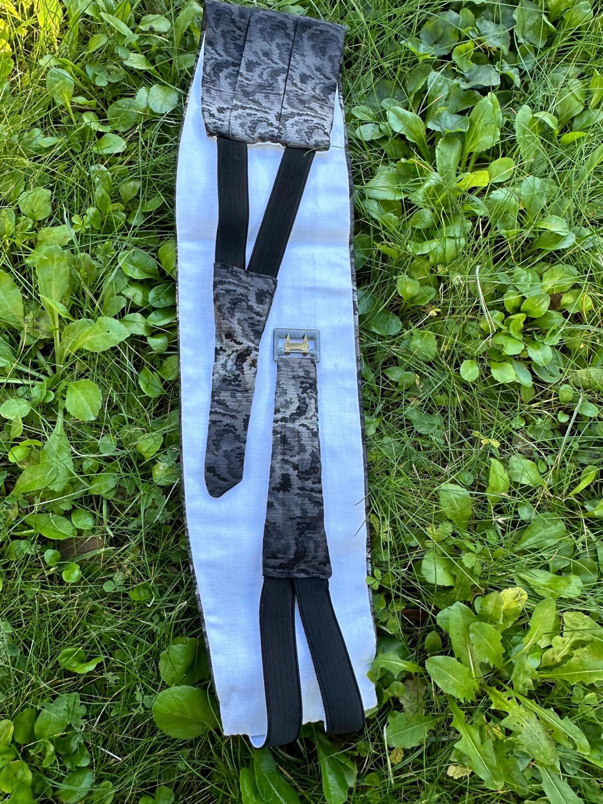 90s tuxedo headband bow tie Trussardi/Gray silver tuxedo headband silk/Cummerbund bow tie Trussardi/Fusciacca Trussardi - immagine 7