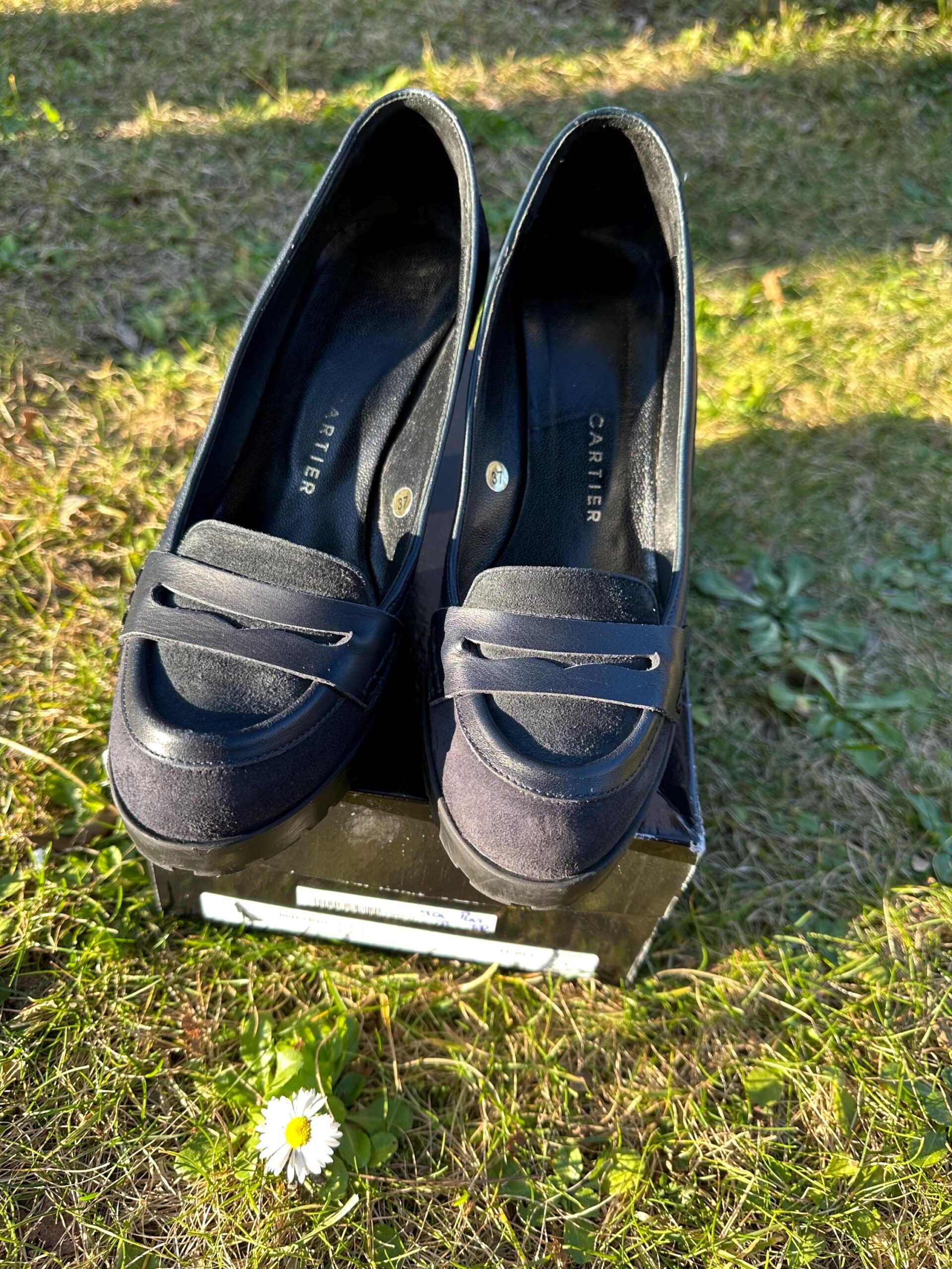 Vintage Roland Cartier decollete/Suede Cartier/Platforms Cartier/Pumps Roland Cartier/Blue decollete chamois leather